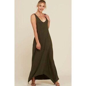 Annabelle Olive Pocket Tank Maxi Dress